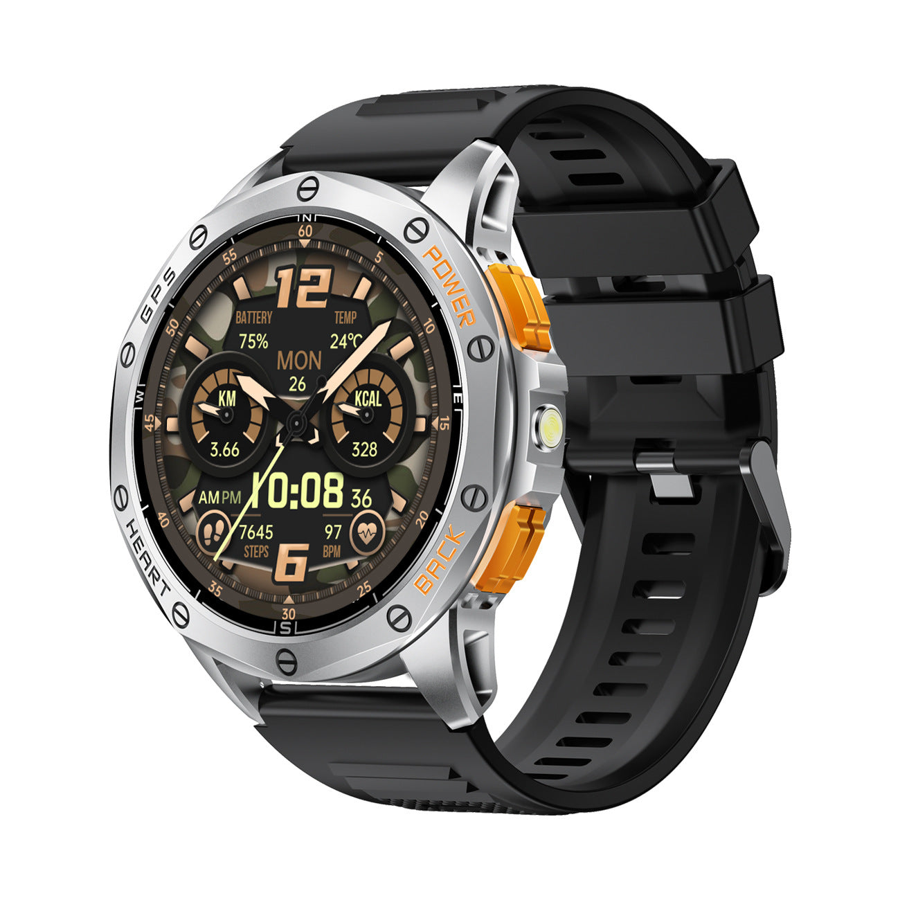 Prime District Titan Military Smartwatch – Built-in GPS, Bluetooth Calls & Extreme Durability