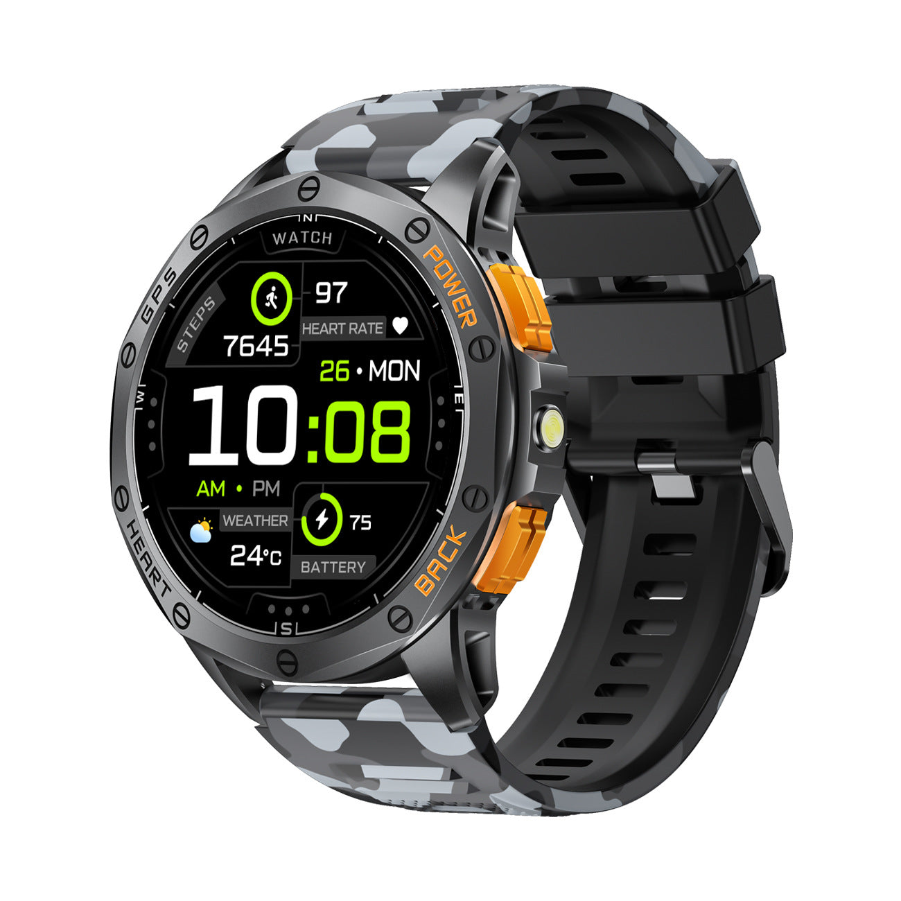 Prime District Titan Military Smartwatch – Built-in GPS, Bluetooth Calls & Extreme Durability