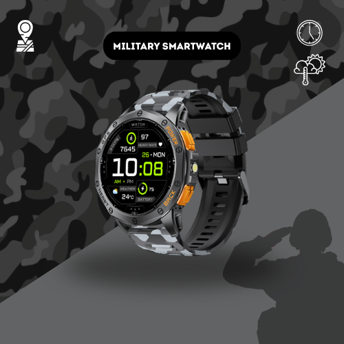 Prime District Titan Military Smartwatch – Built-in GPS, Bluetooth Calls & Extreme Durability